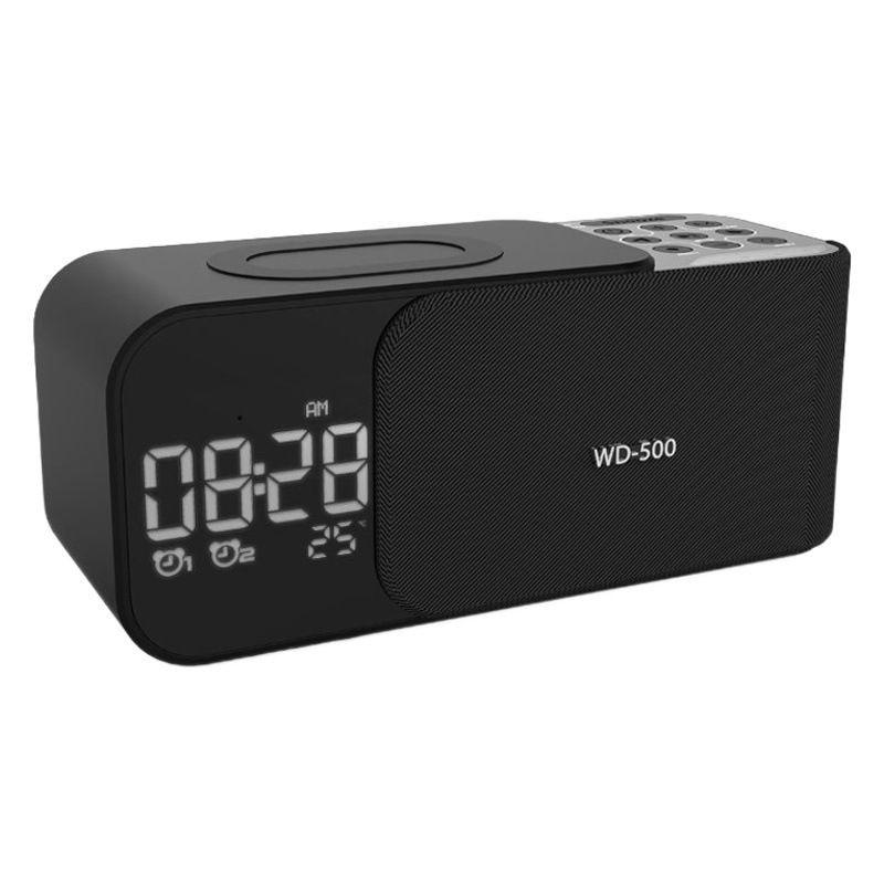 Modelo privado, altavoz Bluetooth retro transfronterizo con radio, cargador inalámbrico, altavoz Bluetooth, reloj de tarjeta TF, audio al aire libre