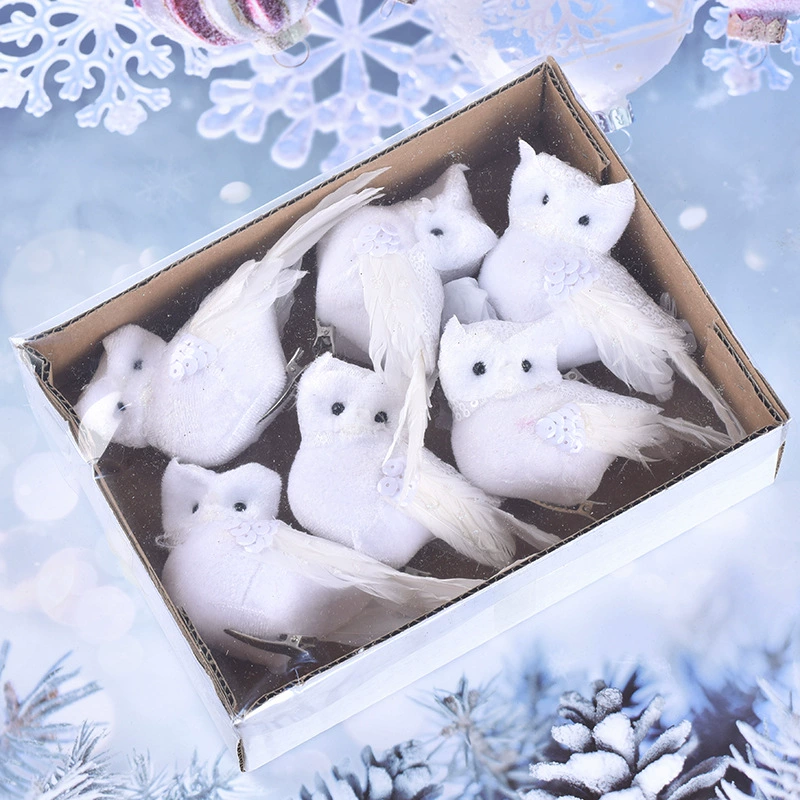 Simulation Owl Horticultural Christmas Decoration Bubble Feather Crafts Crafts Christmas Tree Decoration Swelling Spot Positive Wholesale