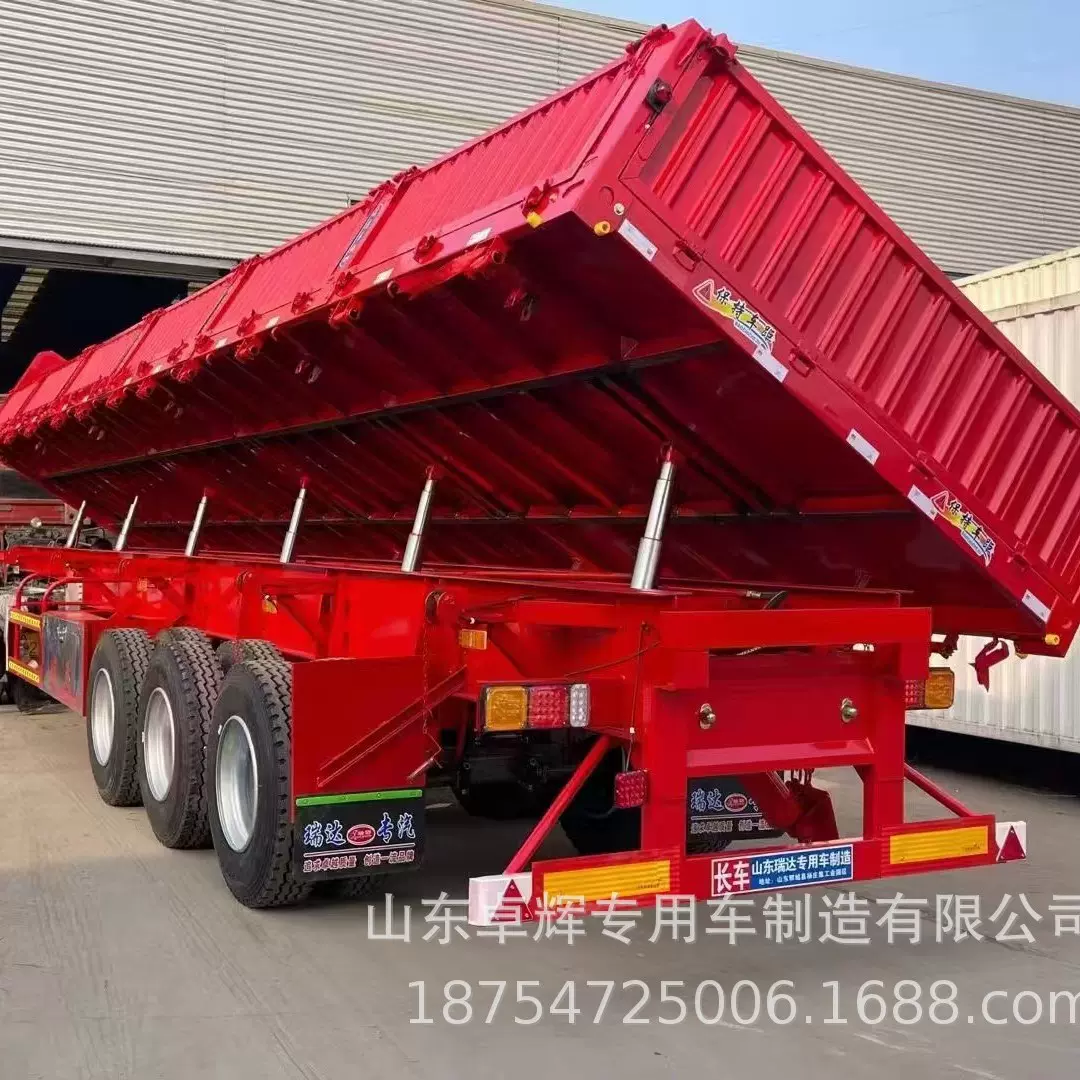 跨境销售三轴 四轴侧翻自卸半挂车 尺寸型号全 质量保障 支持外贸