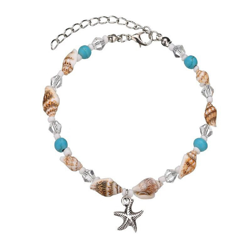 Casual Starfish Conch Alloy Glass Shell Unisex Anklet display picture 5