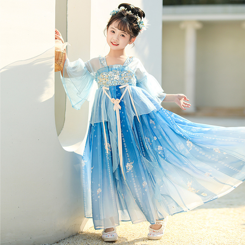 Hanfu girls 2025 new spring ancient costume children's Chinese style children's clothing national style little girl Tang suit spring summer Hanfu girls 2025 new spring ancient costume children's Chinese style children's clothing national style little girl Tang suit spring summer