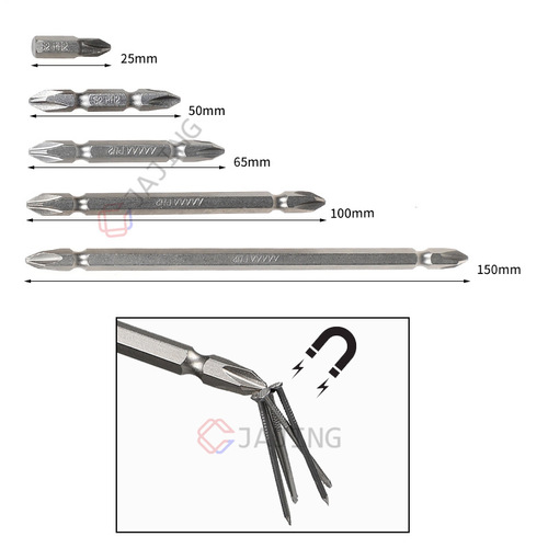 S2 strong magnetic double-head cross-wind bit 6.35 screwdriver bit electric drill pneumatic impact bit electric screwdriver bit
