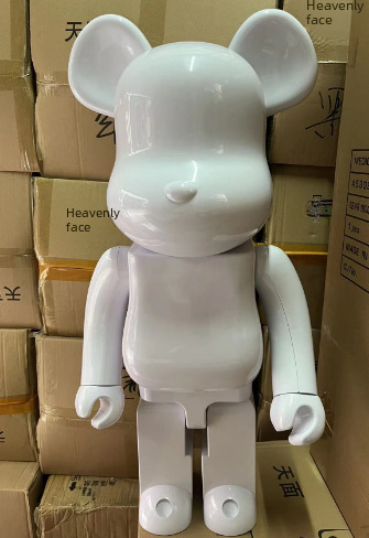 곰 벽돌 폭력적인 곰 손으로 만든 빌딩 블록 곰 인형 DIY 페인트 낙서 장난감 모델 ABS 흰색 배아