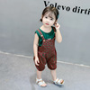 Summer suspenders, trousers, sports suit, children's cartoon short sleeve T-shirt, 2021 collection, 1-4 years, children's clothing