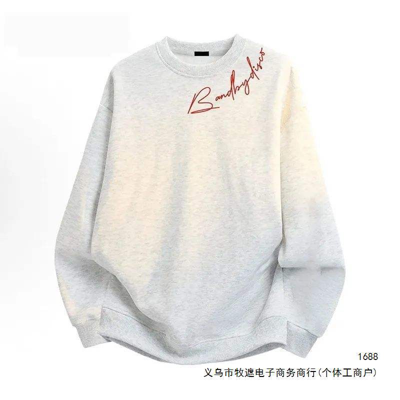 American-style niche fashion brand, lightweight crew-neck sweatshirt, unisex, autumn/winter, street style, versatile, with letter print, loose-fitting, sporty top