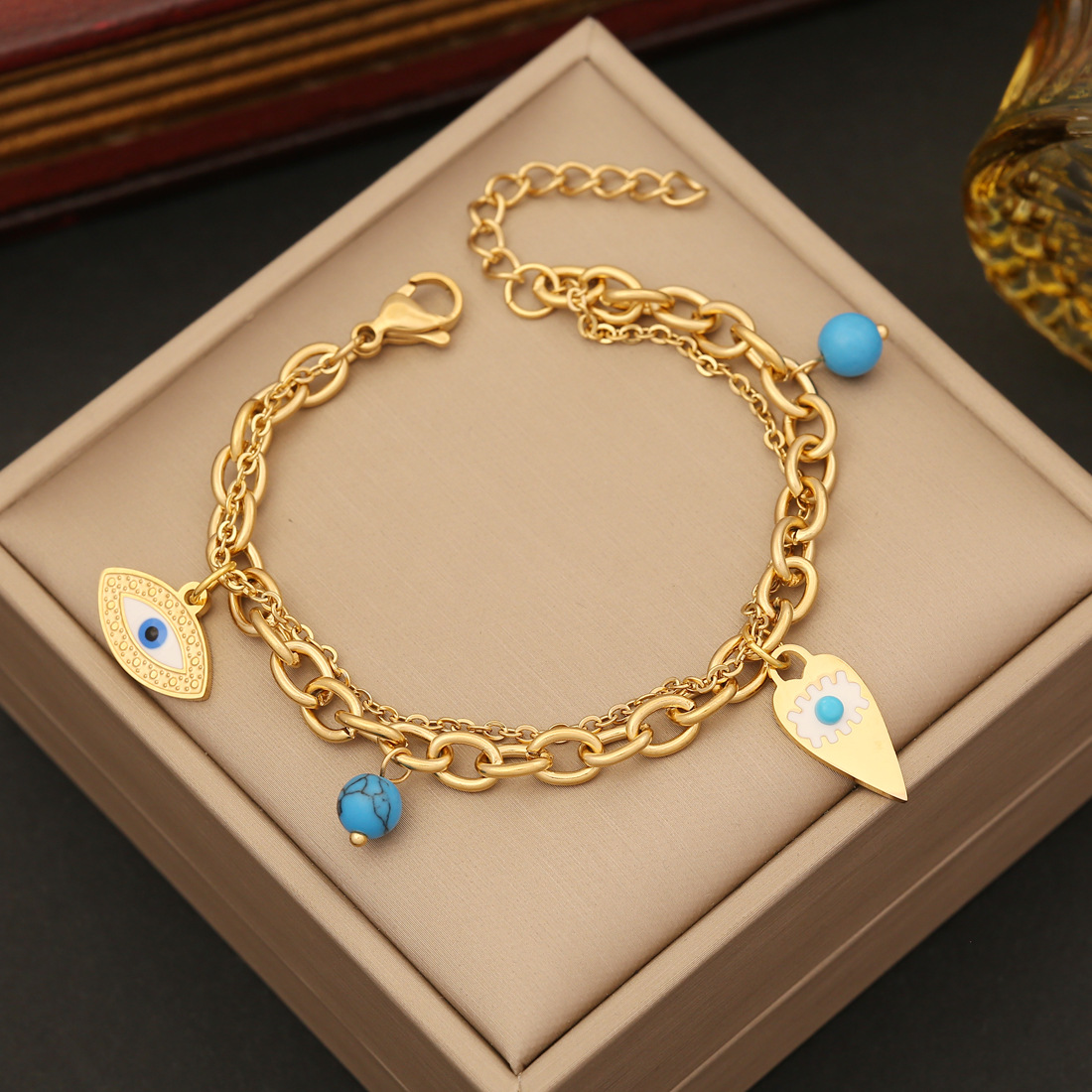 Turquoise accessory, jewelry stainless steel, European style 2