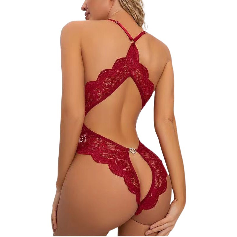Sexy Lingerie Women's Lace Plus Size Nightdress Sexy Short-Sleeved Pajamas Temptation Sleepwear Plus Size Nightdress