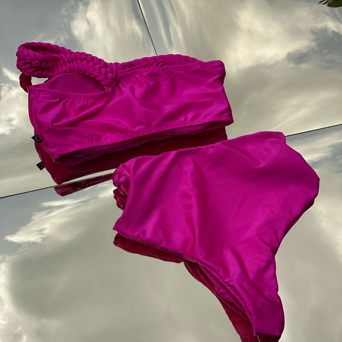 210g Weight Sexy Feel Of Sensation High Waist Panties Waist Briefs Panties Style Bra&Panty Set Bra Category Polyester Fabric Type 2 Pieces Set Quantity Swimming Pool, Beach Occasion Solid Color Pattern Full Coverage Bra Cup Women's Gender Women's Solid Color 2 Pieces Set Bikinis Swimwear 6