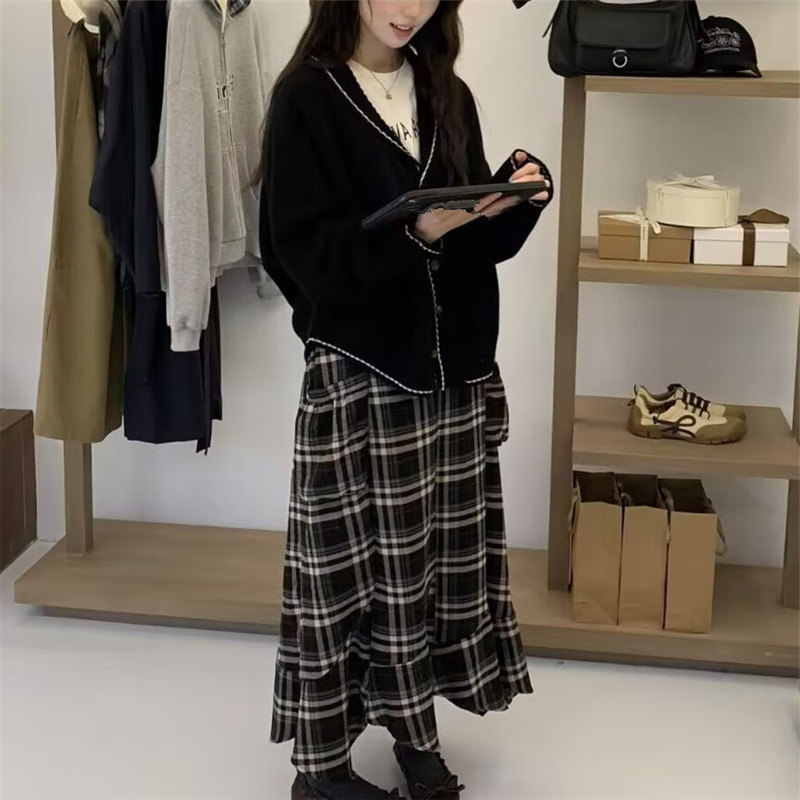 Coreano de cuello en v espalda caricatura gatos jacquard cardigan de punto mujeres 2025 otoño y invierno nuevo suéter suelto abrigo de moda image 4