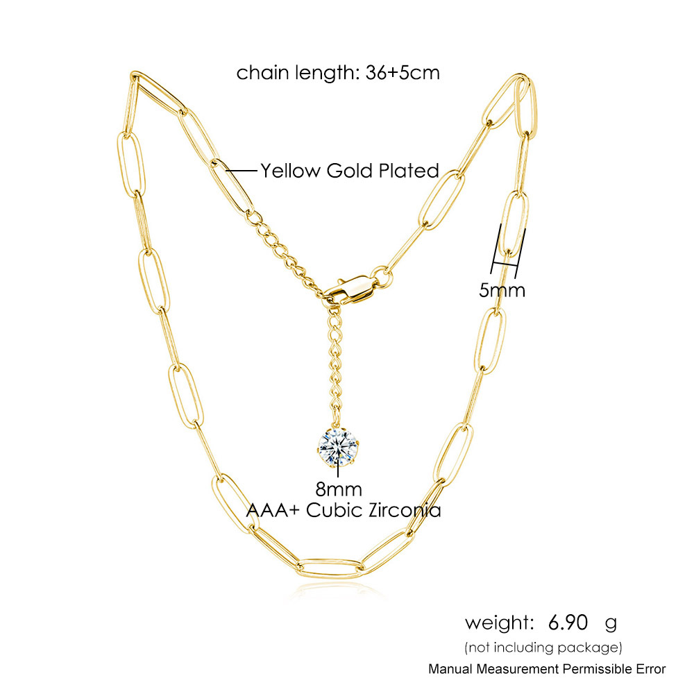 Fashion Paper Clip Stainless Steel Plating Zircon Earrings Necklace