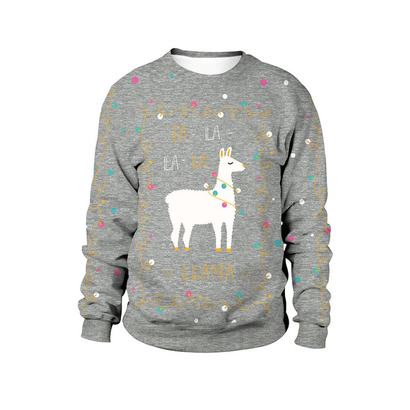 Christmas Clothing Women's Casual Loose Tops European and American 2024 New Christmas Long-Sleeved Round Neck Christmas Sweatshirt
