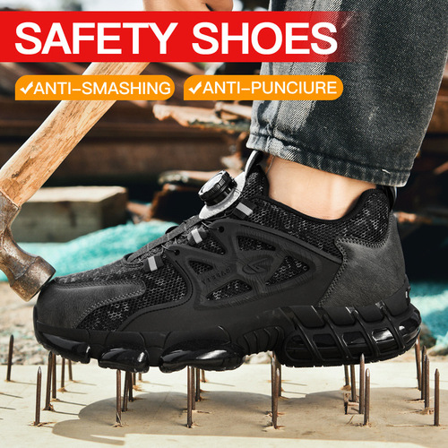 Cross-border new men's special safety shoes men's anti-crushing and anti-stabbing construction site wear-resistant electric welding work shoes toe cap with steel plate 