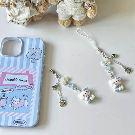 Original kawaii goo this chain ins cartoon meow mi mobile phone chain card book camera pendant pendant student gift buckle