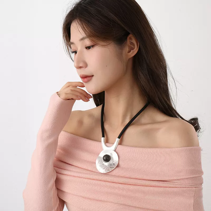 亚马逊新款跨境专供项链欧美几何仿古简约风时尚百搭合金项链批发