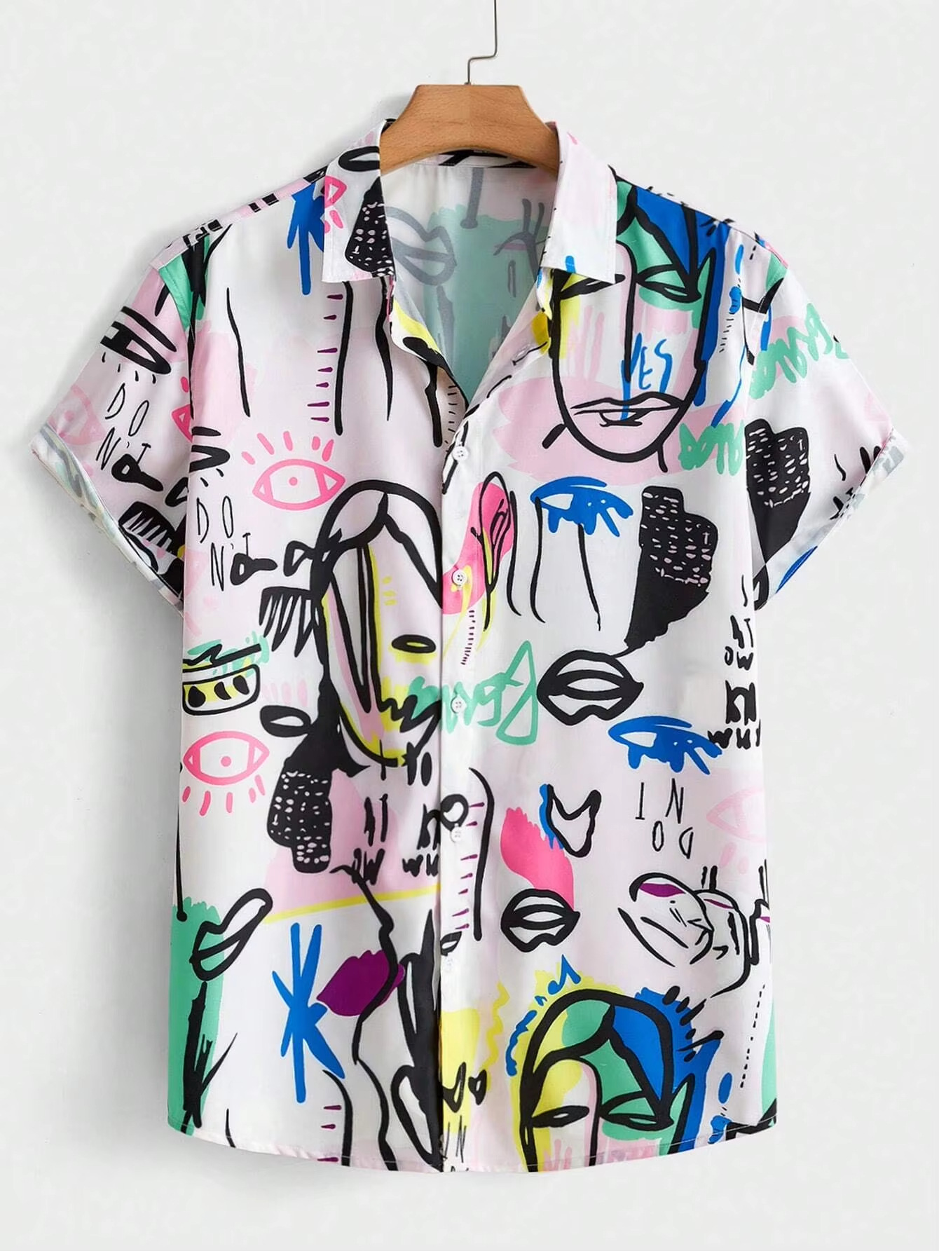 Comercio exterior europeo y americano transfronterizo 2025 nueva tendencia de moda casual de todo fósforo camisa de manga corta de alta calidad para hombres MB1