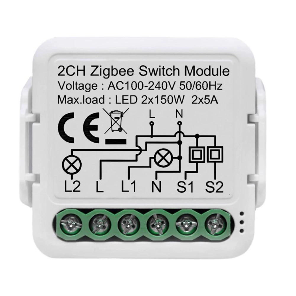 Умное устройство Tuya Tuya Zigbee ВЫКЛ/ВКЛ MINI 1-канальный/2-канальный ноль-огне двойного управления скрытая переключатель модификации