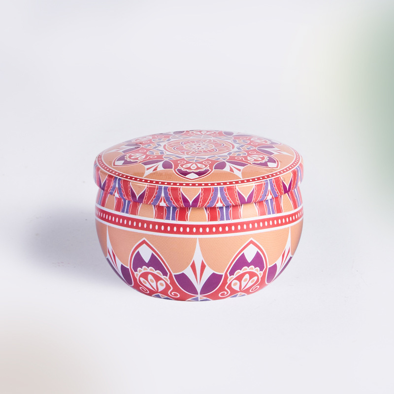 Venta al por mayor regalo de estilo étnico planta de soja cera aromaterapia vela decoración del hogar hojalata aromaterapia hierro puede vela