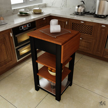 出租屋做饭桌子民宿全实木桌可折叠桌子置物架支持料理台小户型
