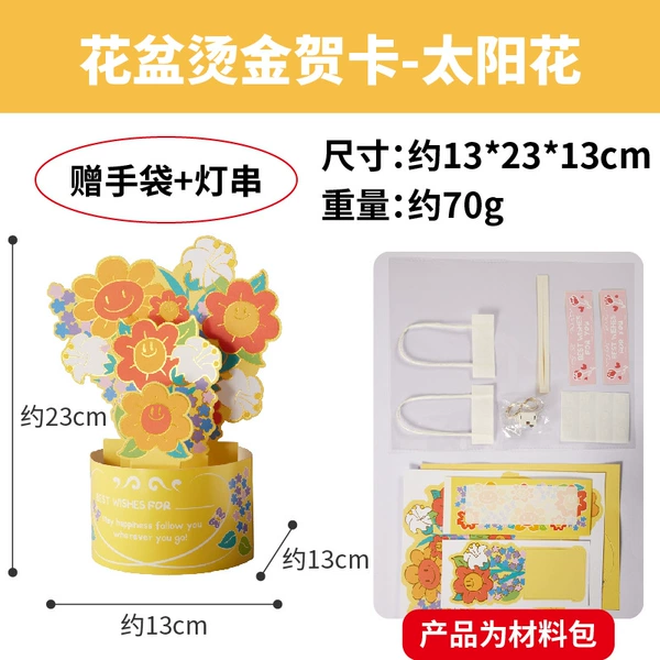 Golden Flash Basin Flower Card-Sunflower [Light]