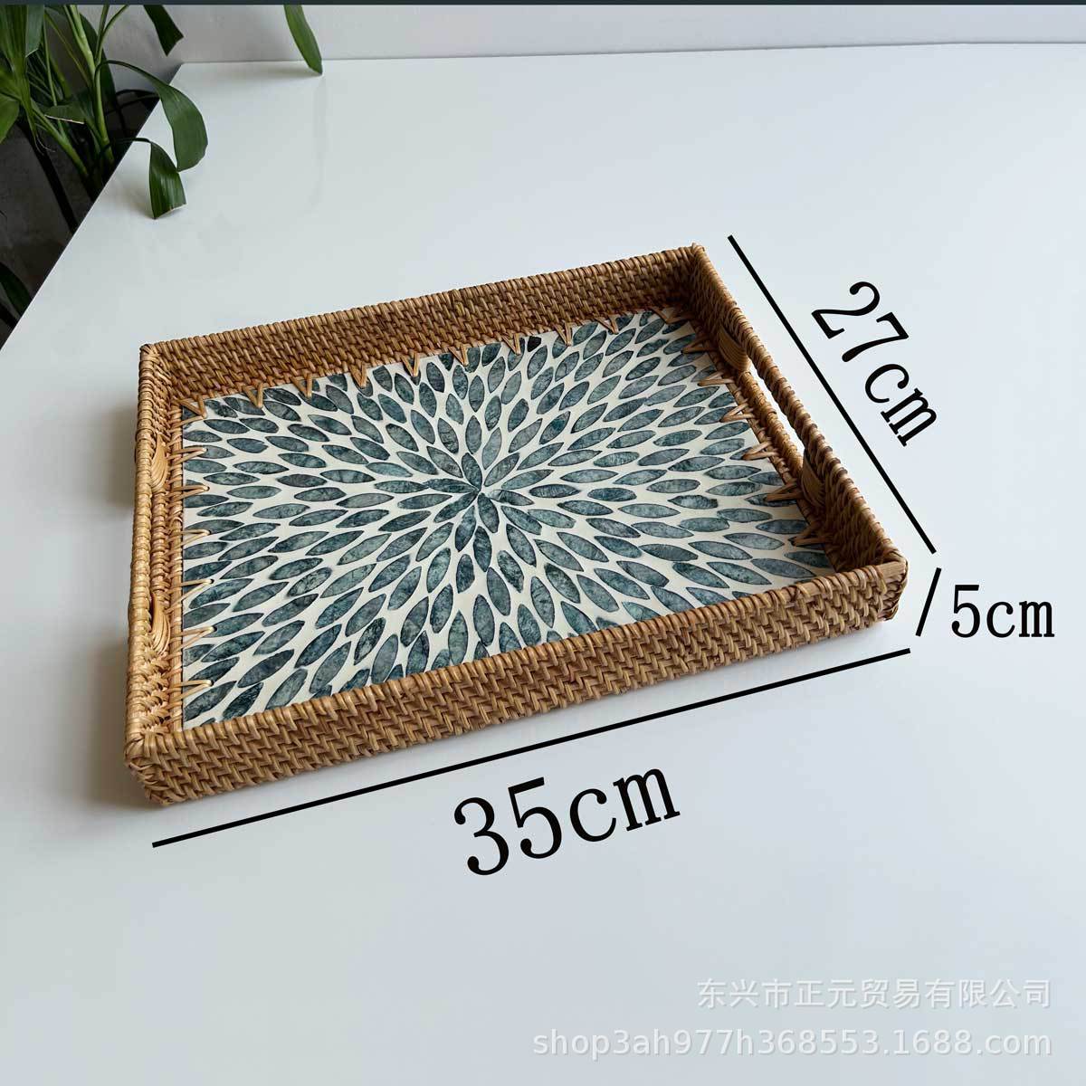 bandeja de conchas de caña, bandeja de conchas de bocadillos, bandeja de pan doméstica, bandeja de té, bandeja de té, mesa de té