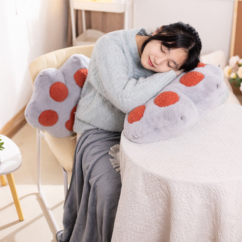 고양이 발 쿠션 이불 겸용 사무실 낮잠 베개 에어컨 담요 이합일 모직 쿠션 가정 맞춤