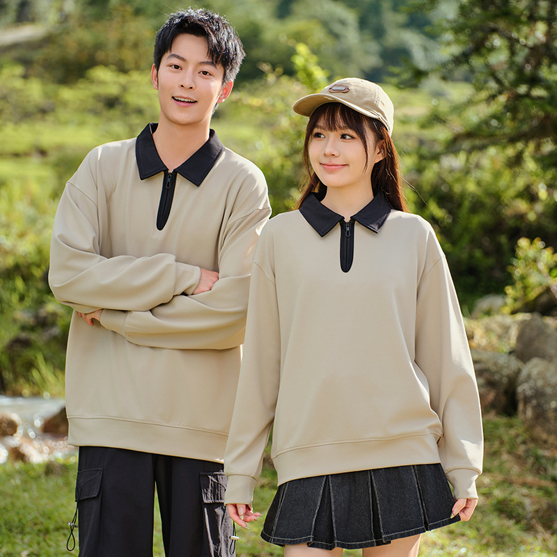 Collar medio cremallera elástico cuerpo de entrenamiento de manga larga ropa de trabajo grupo herramienta suéter logotipo personalizado impresión