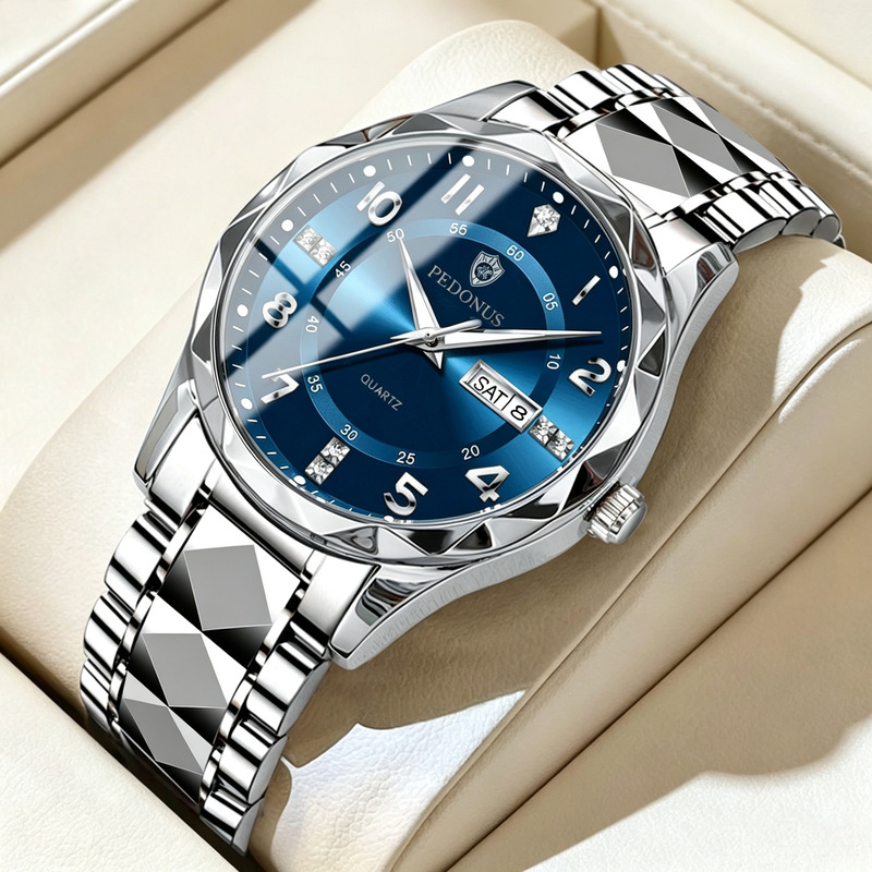Brand new men's watch, luxurious waterproof luminous quartz wristwatch, popular on live streaming and foreign trade, available for dropshipping