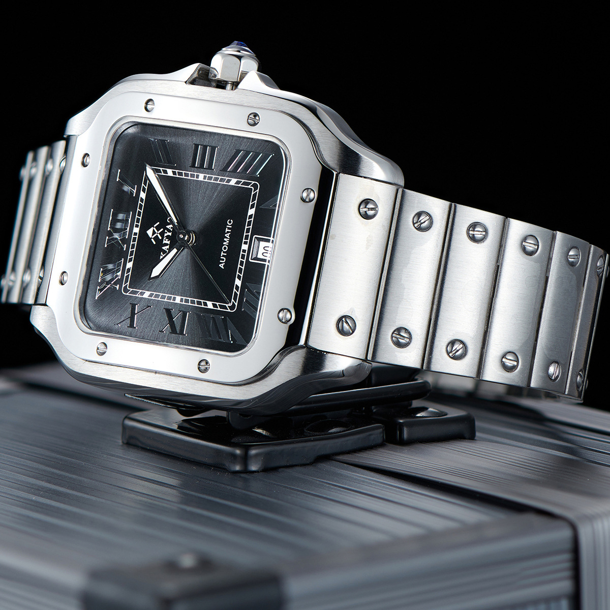Kafyase Automatic Mechanical Men's Watch Santos Style Square Watch Factory Watch Design and Development Customization