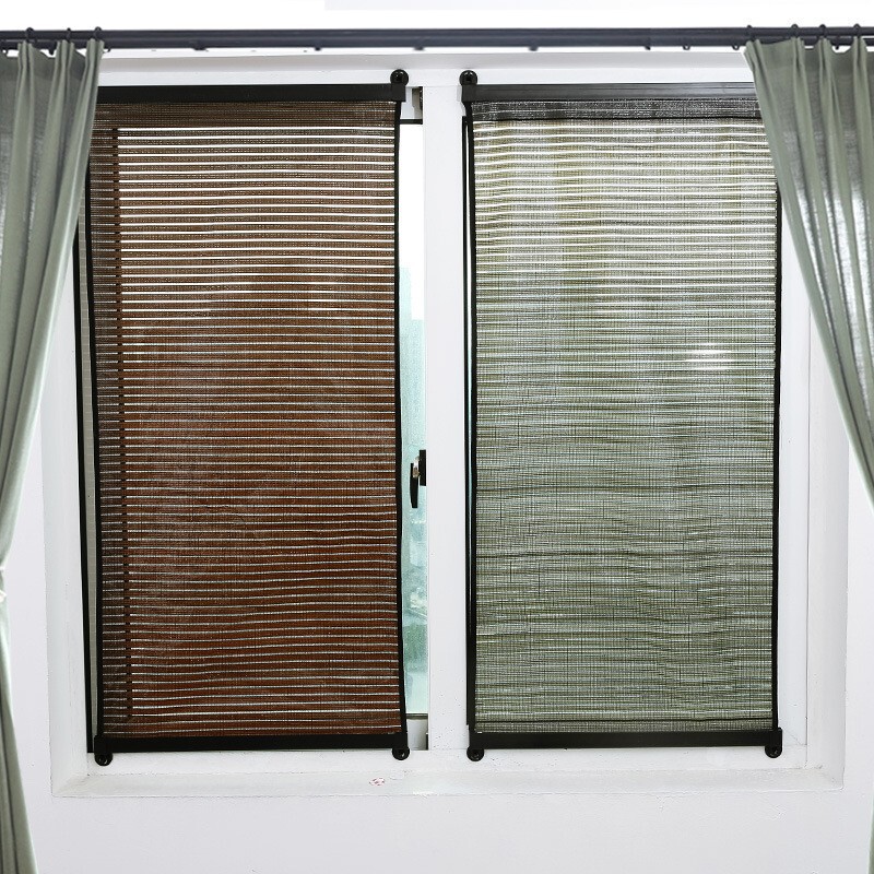 Summer Sunshade Sunscreen Vertical Curtain Roll Simple Paste Wall-mounted Hollow-out Breathable Shading Curtain Lightning Hair