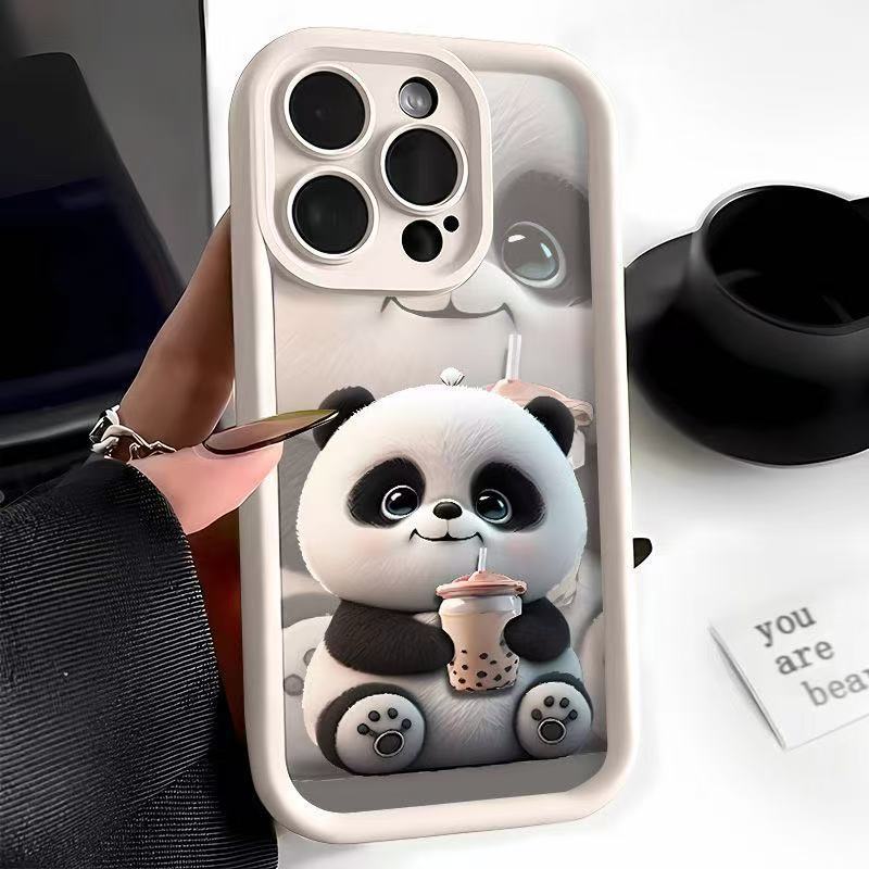 Lindo panda para Apple 16Promax funda para teléfono móvil Sky Eye Stairway Shell iPhone15/14/13 Europa y América 12
