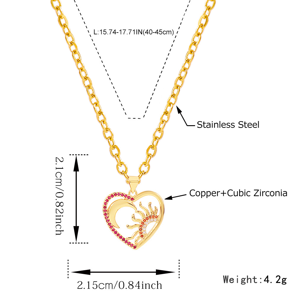 geometric niche love necklace hollow micro-inlaid irregular necklace