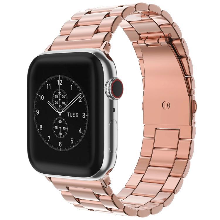 Para Apple Watch38 - 49mm tres cuentas correa de acero inoxidable diseño de hebilla plegable correa de metal de negocios