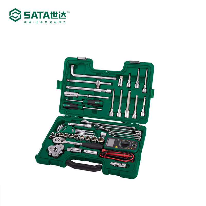 世达工具组套49件12.5MM汽车维修综合组套棘轮扳手大飞套筒组套