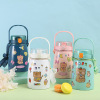 Cartoon straps portable outdoors bounce Water cup Straw cup kettle Stainless steel Tatu Cup vacuum cup