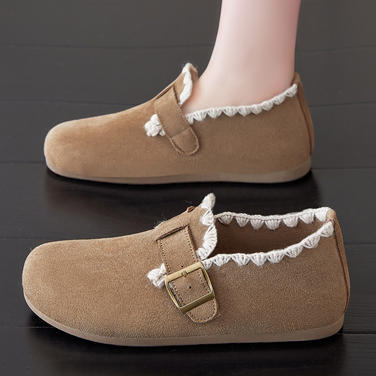 Bocken zapatos de mujer todo incluido zapatos de mujer 2026 encaje de primavera zapatos casuales con suela suave no se cansa zapatos de pie único