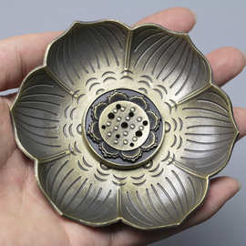 铜香插莲蓬托盘香架小葫芦香插九孔线香香座坐支架香炉香托