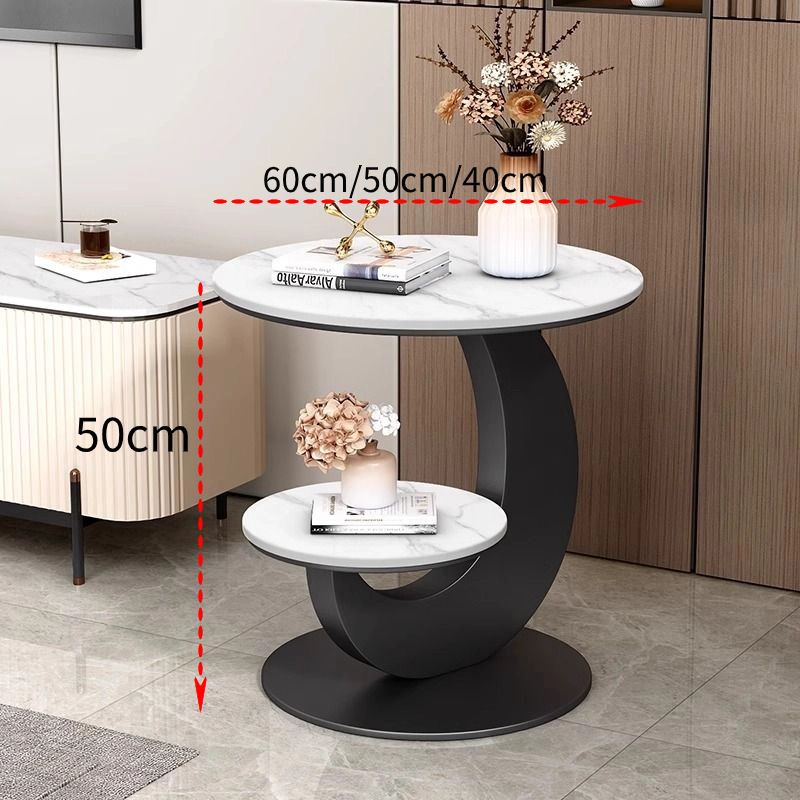 Sofá italiano plegable tabla de té tabla de roca de doble esquina tabla de forma especial mesa creativa restaurante balcón mesa redonda