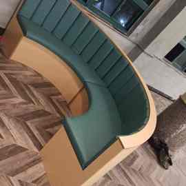 火锅烤肉饭店奶茶店半圆沙发卡座汉堡甜品店桌椅组合靠墙