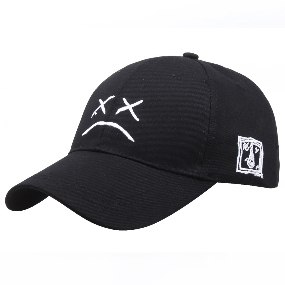AliExpress 핫 해외 무역 우는 얼굴 야구 모자 패션 모든 경기 곡선 챙 모자 크로스 보더 야외 레저 차양 모자
