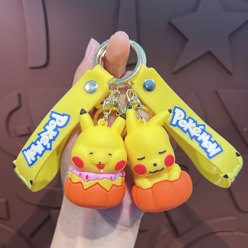 Nuevos dibujos animados calabaza Pokémon llavero de silicona lindo muñeca mochila para automóviles accesorios de regalo