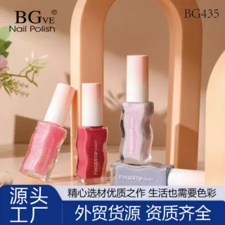 指甲油免烤快干持久不掉色裸色显白亮片水性可撕拉美甲指甲油批发
