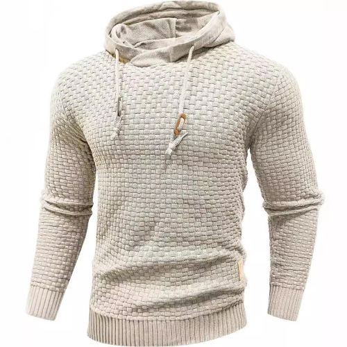 Zaitun Men's Hooded Sweatshirt Long Sleeve Solid Knitted Hood