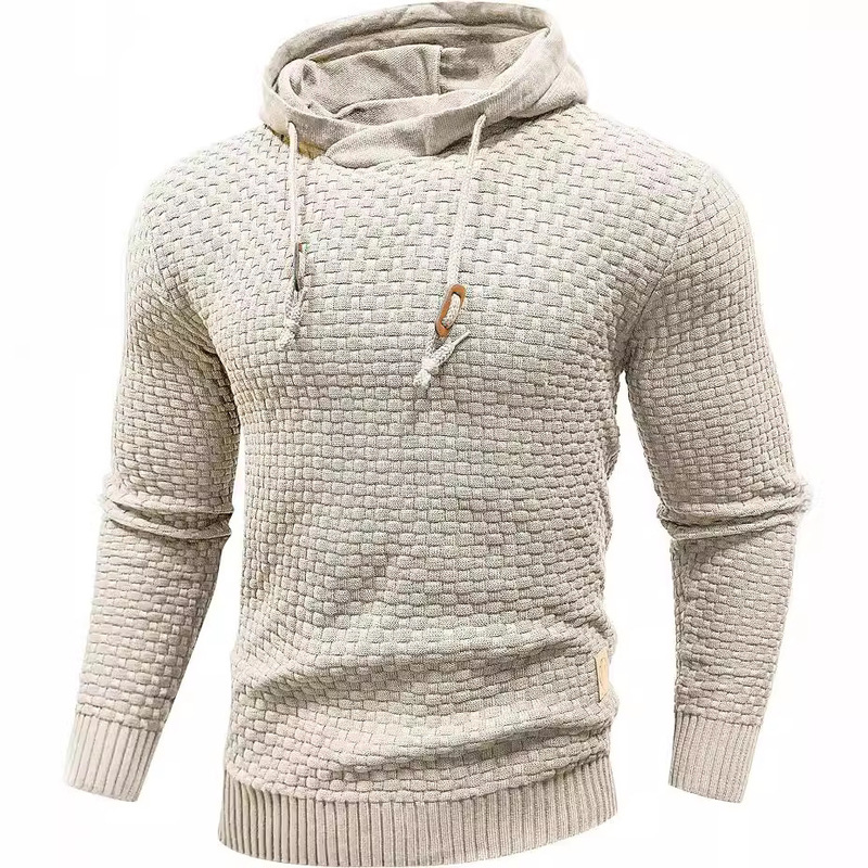 Zaitun Men's Sweatshirt Long Sleeve Solid Knitted Hood