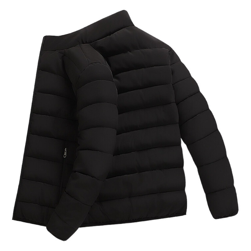 Soporte de todo tipo de chaqueta acolchada de algodón de invierno de impresión más la chaqueta acolchada de algodón de los hombres europeos y americanos de color sólido simple soporte collar chaqueta acolchada de algodón