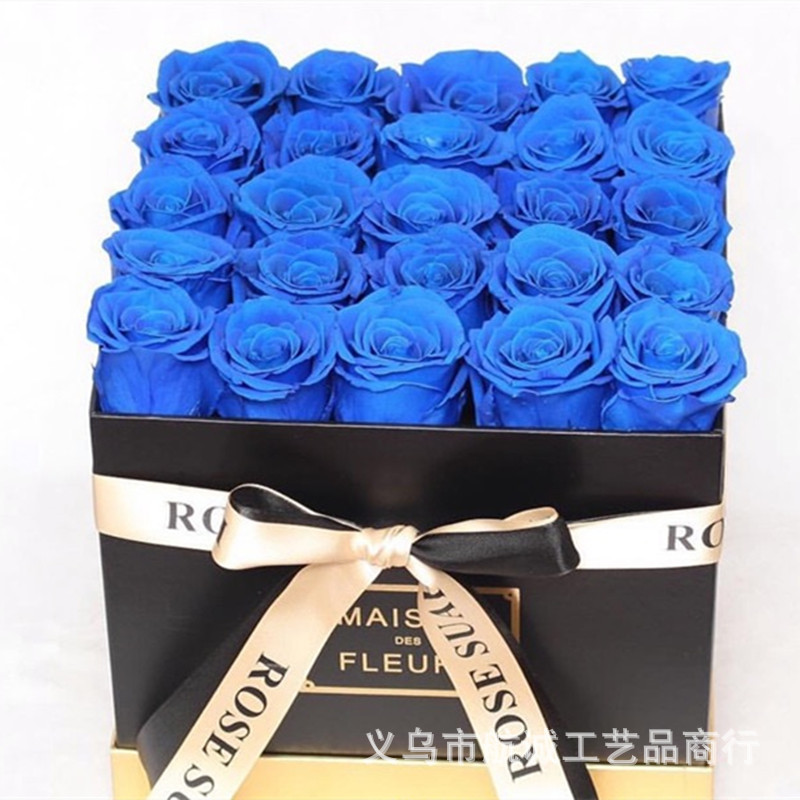 Caja de flores cuadrada oro empalme jabón caja de regalo de flores caja de embalaje de regalo de tres piezas combinación caja de acompañante