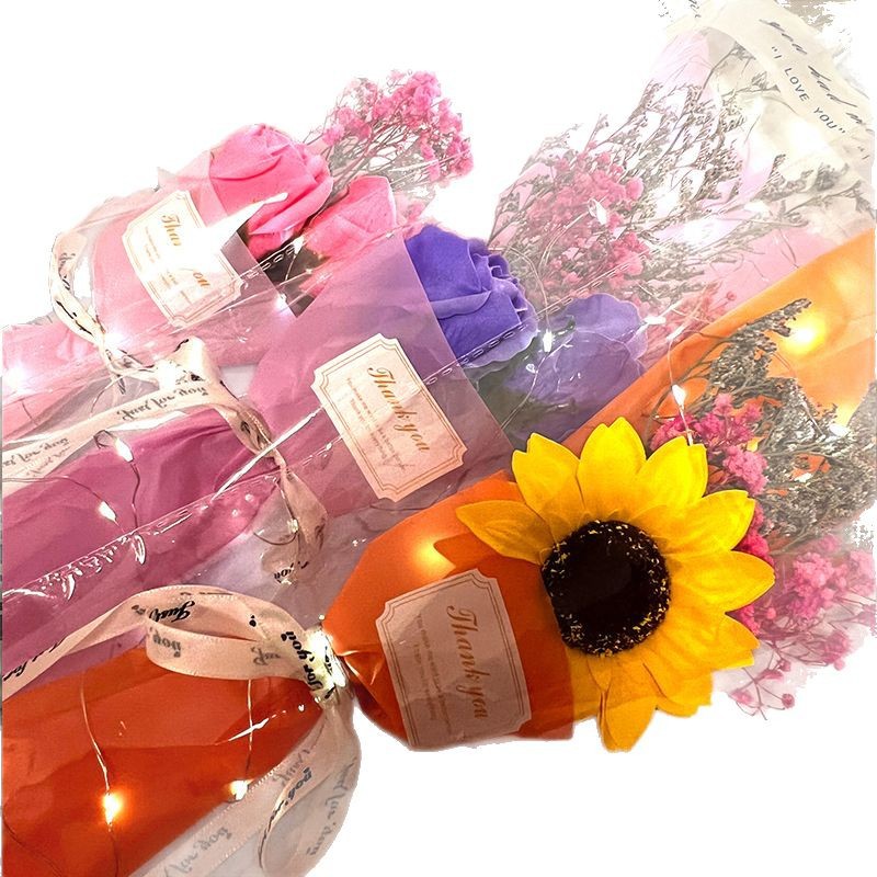 Festivalgeschenke Weihnachten Muttertag Blumensträuße Rosen Sonnenblumen Trockenblumen Konservierte Blumen Für Kindergartenlehrer Geschenk_voghion.com