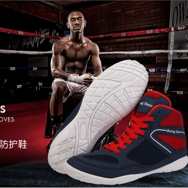 Cross-Border Boxing Shoes, Sanda Fighting Training Shoes, Wrestling Shoes, Men's and Women's High-Top Boxing Shoes, Wholesale Youth Fighting Shoes