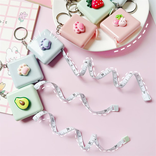 Cartoon mini tape measure keychain multifunctional portable tape measure measurement bust waist soft ruler 1.5