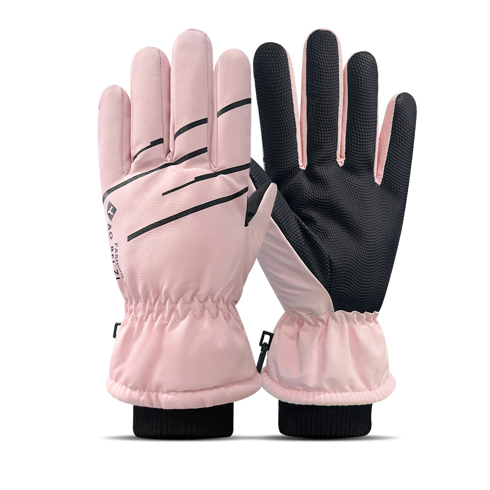 Guantes de esquí para hombres y mujeres en invierno, resistentes al viento y al frío, guantes cálidos con forro polar y engrosados, guantes antideslizantes con pantalla táctil para ciclismo al aire libre