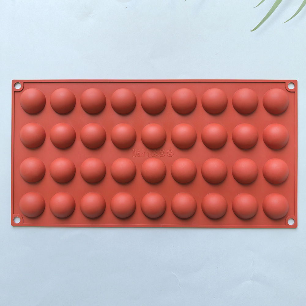 36 pequeños semicírculos 438 chocolate molde de silicona pudín pastel molde de postre jabón utensilios azules